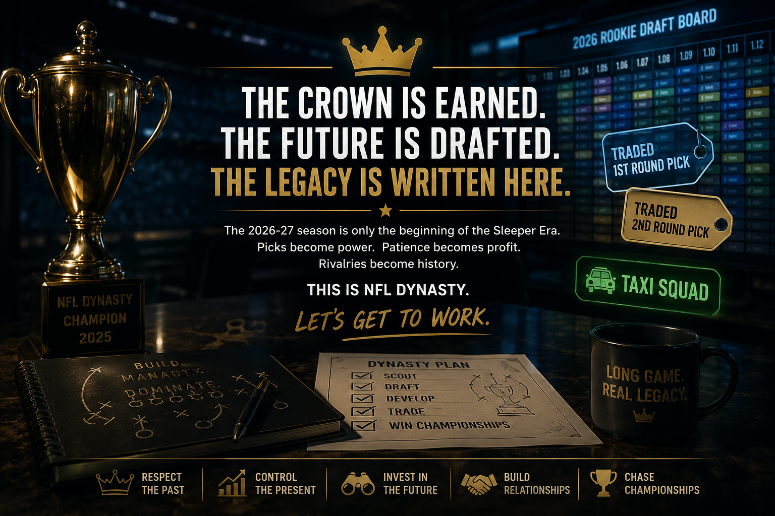 NFL Dynasty 2026-27 Season Preview: Kenny Has the Belt, Izzy Has the Picks, and the Sleeper Era Is About to Get Real
